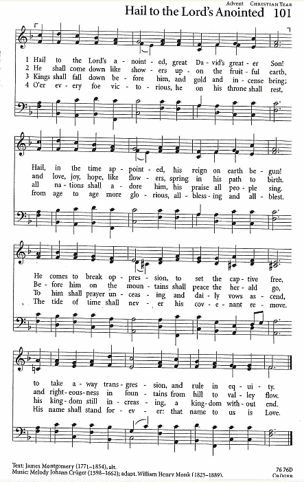 Offertory Hymn CP #101 'Hail th the Lord's Anointed'