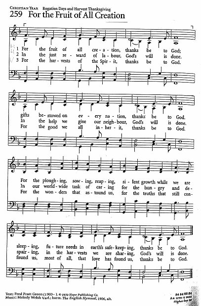 Offertory Hymn CP #259 'For the Fruit o All Creation'