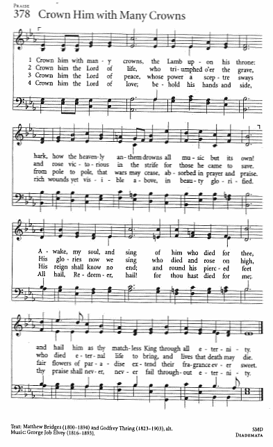 Offertory Hymn CP #378 'Crown Him with Many Crowns'