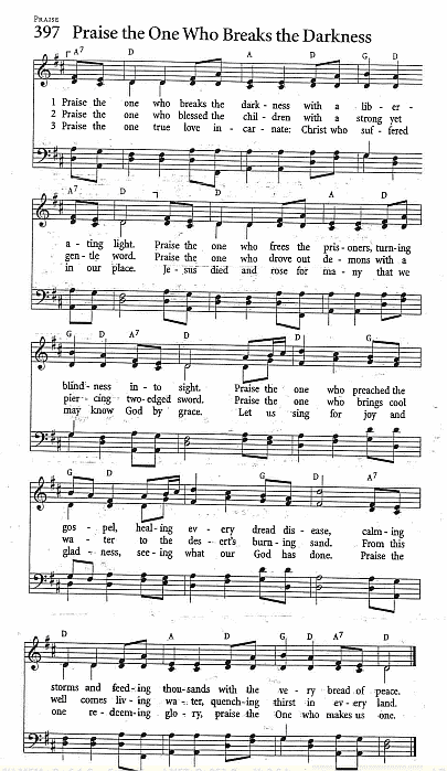 Offertory Hymn CP #397 'Praise the One Who Breaks the Darkness'