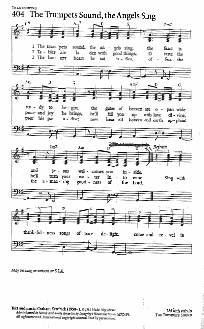 Offertory Hymn CP #404 'The Trumpets Sound, the Angels Sing'