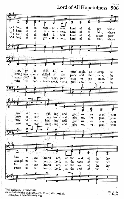 Offertory Hymn CP #506  'Lord of All Hopefulness'