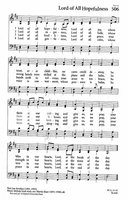 Offertory Hymn CP #506 'Lord of All Hopefulness'
