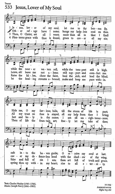 Offertory Hymn CP #533  'Jesus, Lover of My Soul'