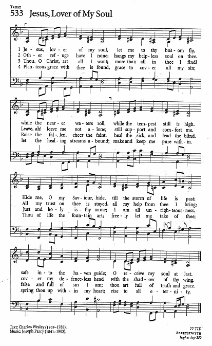 Offertory Hymn CP #533 'Jesus, Lover of My Soul'
