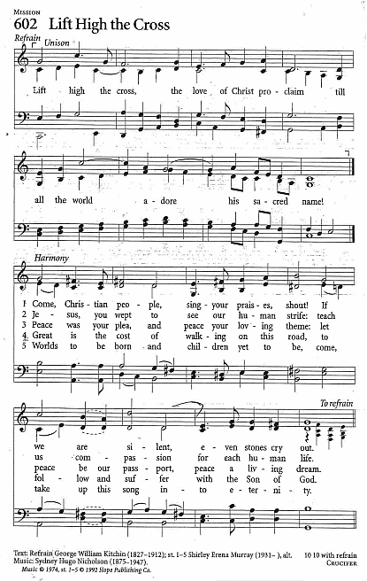 Offertory Hymn CP #602 'Lift High the Cross'