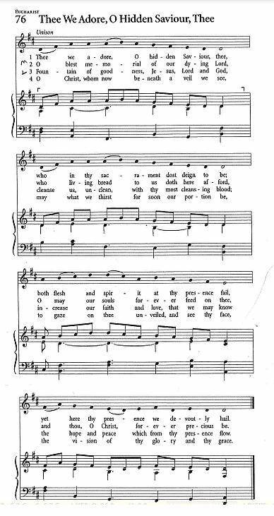 Offertory Hymn CP #76 'Thee We Adore, O Hidden Saviour, Thee'