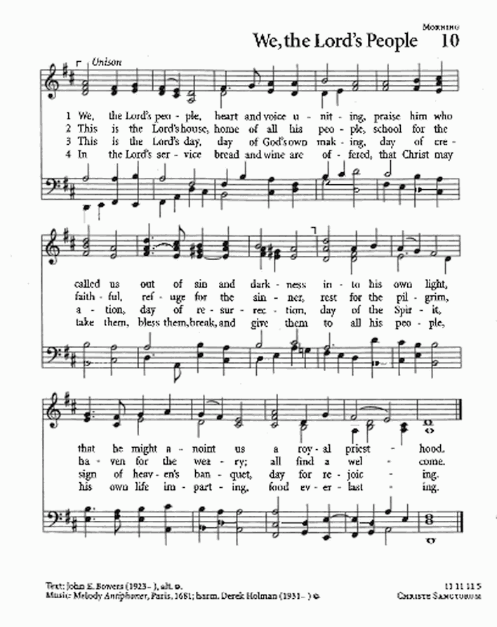 Opening Hymn - CP #10 – We the Lord’s People