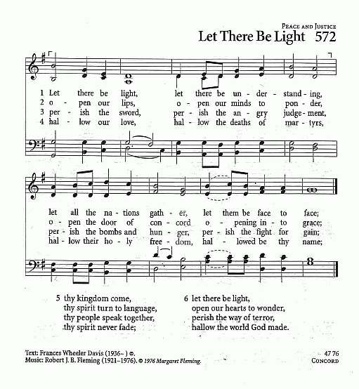 Opening Hymn CP #572 'Let There Be Light'
