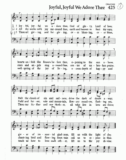 Opening Hymn CP 425 - Joyful, Joyful We Adore Thee