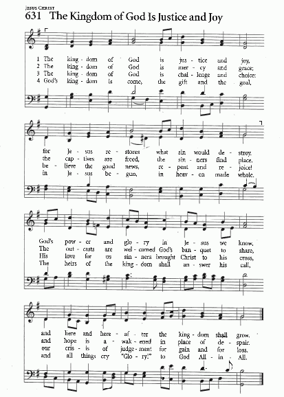 Opening Hymn CP 631 - The Kingdom of God is Justice and Joy