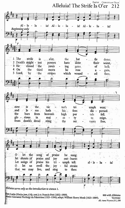 Presentation Hymn  CP #212 'The Strife Is O'er'
