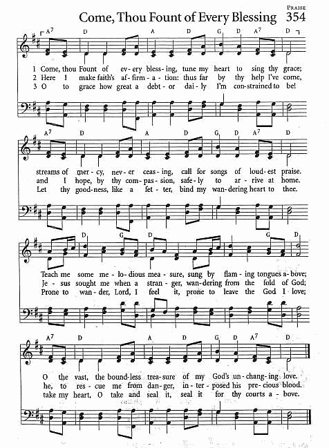 Presentation Hymn CP #354 'Come, Thou Fount of Every Blessing'
