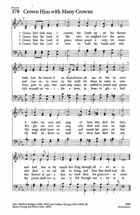 Presentation Hymn CP #378 'Crown Him with Many Crowns'