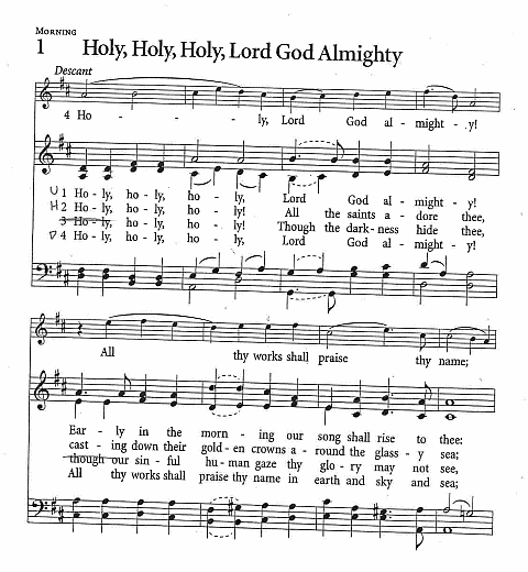Processional Hymn  'Holy, Holy, Holy, Lord God Allmighty'