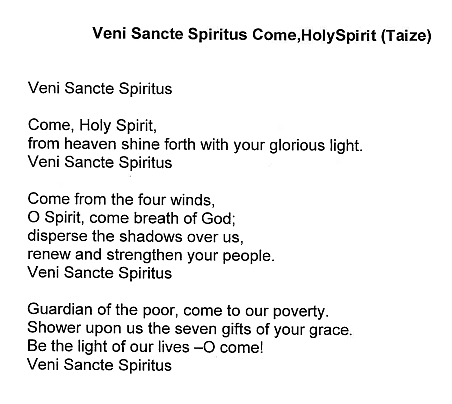 Processional Hymn 'Veni Sancte Spiritus - Come, Holy Spirit'