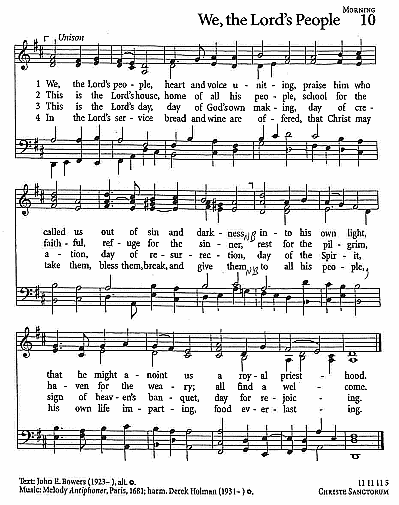 Processional Hymn CP #10 'We, the Lords People'