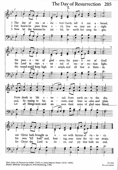 Processional Hymn CP #205  'The Day of Resurrection'