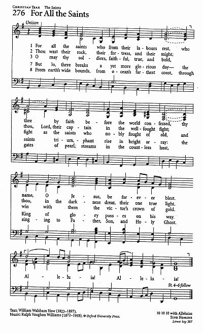 Processional Hymn CP #276  'For All the Saints'