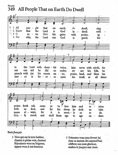 Processional Hymn CP #349  'All People That on Earth Do Dwell'
