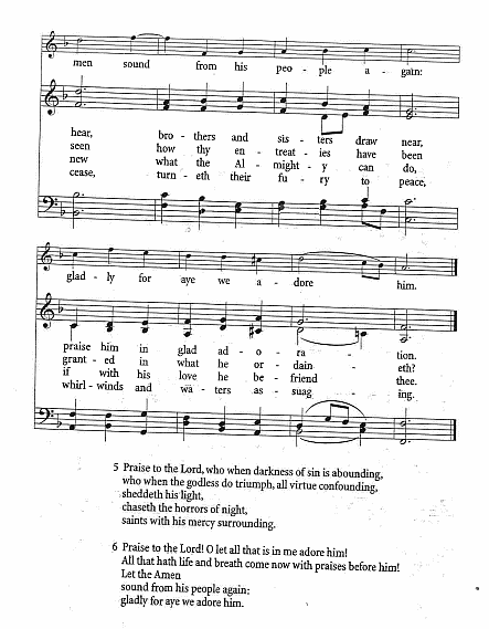 Processional Hymn CP #384 'Praise to the Lord, the Almighty'