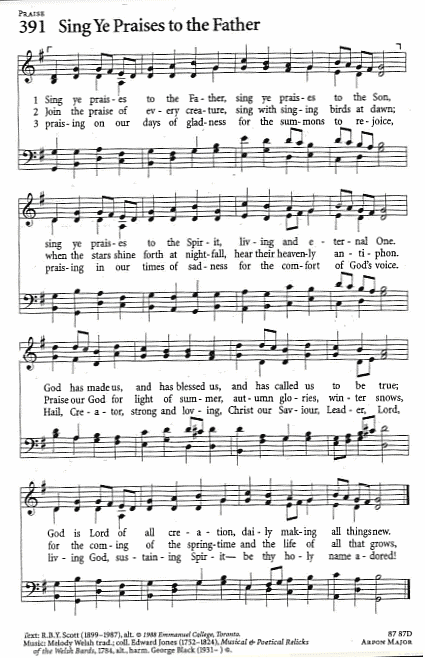 Processional Hymn CP #391 'Sing Ye Praises th the Father'