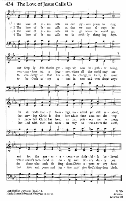 Processional Hymn CP #434 'The Love of Jesus Calls Us'