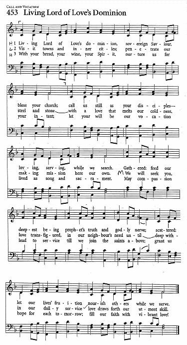 Processional Hymn CP #453 'Living Lord of Love's Dominion'