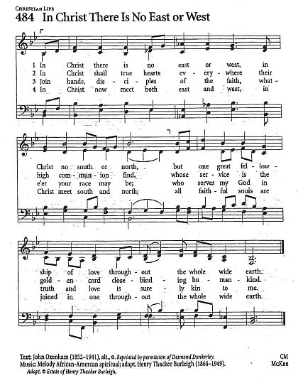 Processional Hymn CP #484 'In Christ There I No East or West'