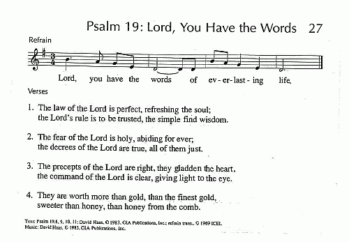 Psalm #19 'Lord, You Have the Words'
