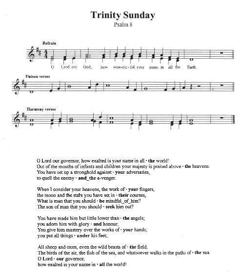 Psalm #8 'Trinity Sunday'