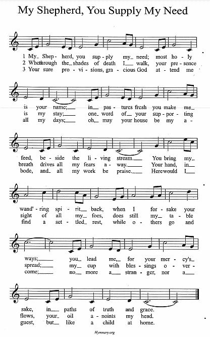 Psalm 23 'My Shepherd, You Supply My Need'