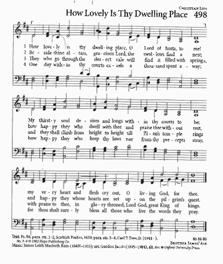 Hymn: How lovely are Thy dwelling places