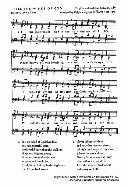 Recessional Hymn 'I Feel the Winds of God Today'