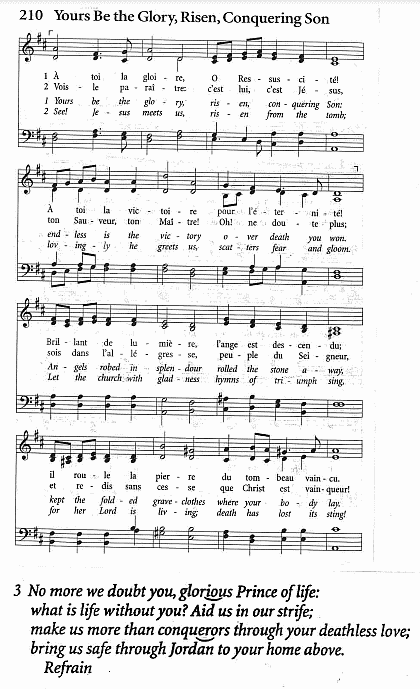 Recessional Hymn CP #210 'Yours Be the Glory, Risen, Conquering Son'