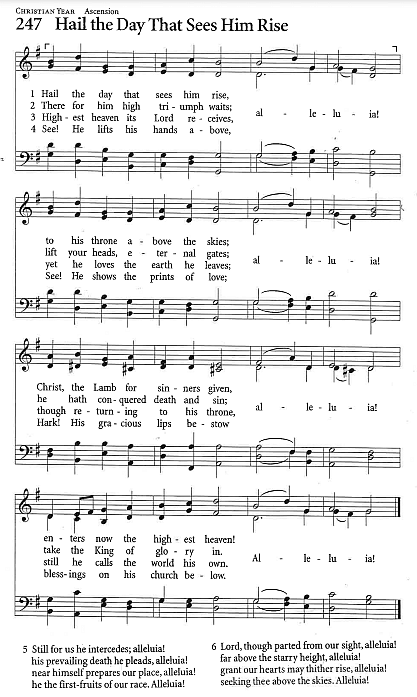 Recessional Hymn CP #247 'Hail the Day That Sees Him Rise'