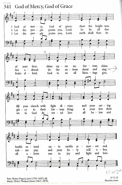 Recessional Hymn CP #341 'God of Mercy, God of Grace'