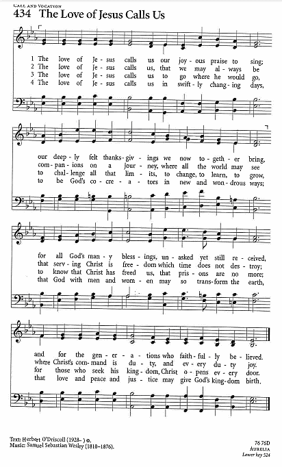 Recessional Hymn CP #434  'The Love of Jesus Calls Us'