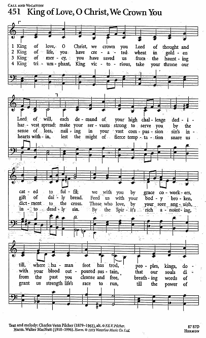 Recessional Hymn CP #451 'King of Love, O Christ, We Crown You'