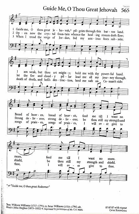 Recessional Hymn CP #565 'Guide Me, O Thou Great Jehovah'